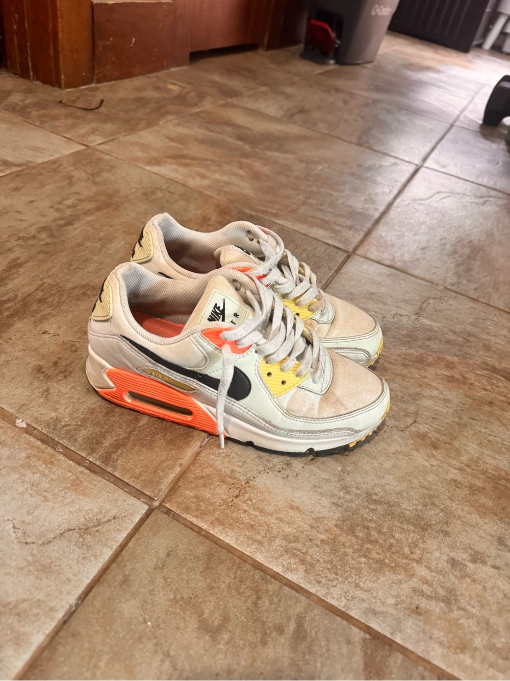 Nike Women’s White, Black, Neon Orange & Yellow Sneakers